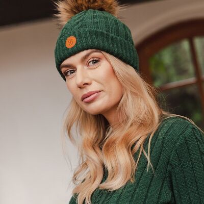 Chapeau LIVIA vert bouteille