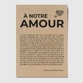 Carte postale "A notre amour" 1