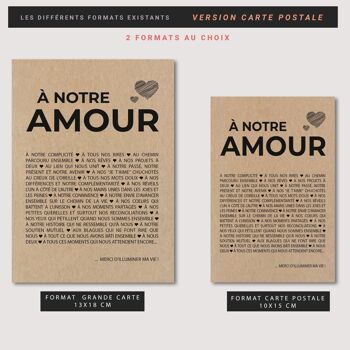 Carte postale "A notre amour" 3