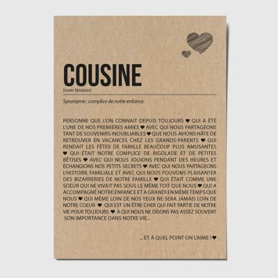 Cousin-Definition-Postkarte