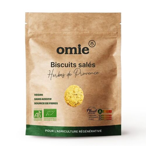 Biscuits apéritifs aux herbes de Provence bio - farine de blé de Bourogne - 100 g