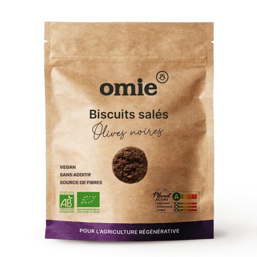 Biscuits apéritifs aux olives bio - farine de blé de Bourogne - 100 g