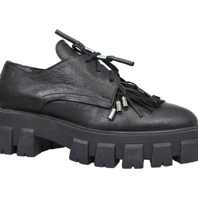 Zapatos de piel mujer ONNO NEGRO AW23 PAPUCEI