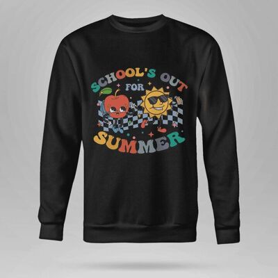 Retro Checkered Blue School Out Summer Sweatshirt