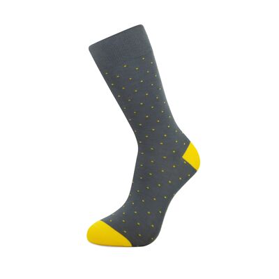 Grey with Yellow Dots Bamboo Socks