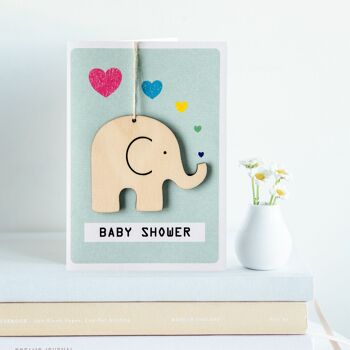 Carte d'éléphant de douche de bébé 2