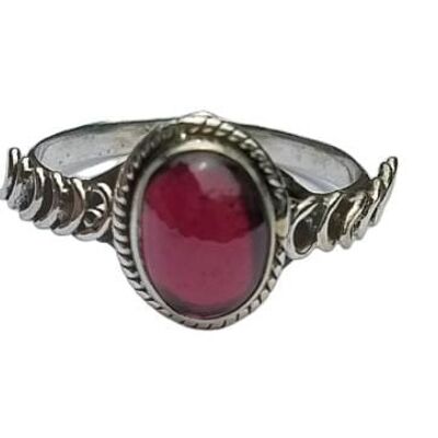 Genuine Garnet Stone 925 Sterling  Silver Handmade Ring