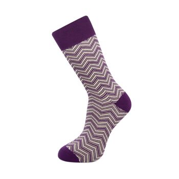 Chaussettes Chevrons Bambou Violet/Menthe 1