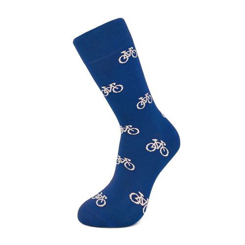 Indigo Blue and white bicycles socks