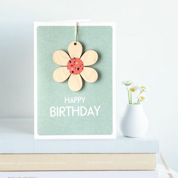 Carte d'anniversaire souvenir de fleur 2