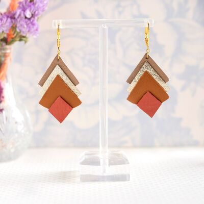 Ocher coral and gray Jodie earrings