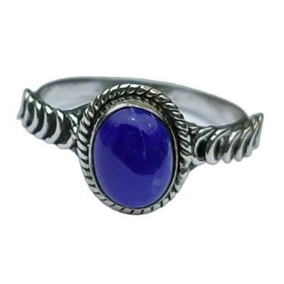 Bague faite à la main en argent sterling 925 avec véritable lapis-lazuli