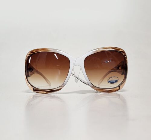 White/brown Visionmania women's sunglasses with  golden details