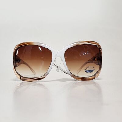 White/brown Visionmania women's sunglasses with  golden details
