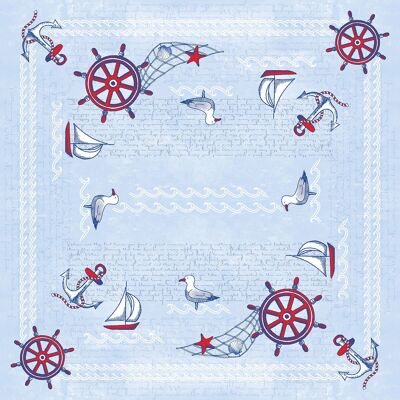 Tablecloth sea breeze in blue from Linclass® Airlaid 80 x 80 cm, 20 pieces