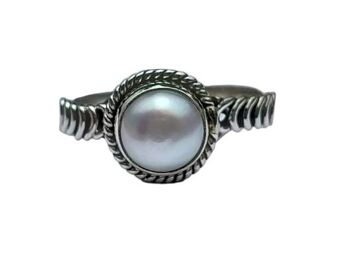 Belle bague en argent sterling 925 avec perle d'eau douce 1