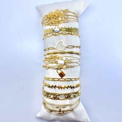 Best Seller Kit 10 Christmas Gold Stainless Steel Bracelets