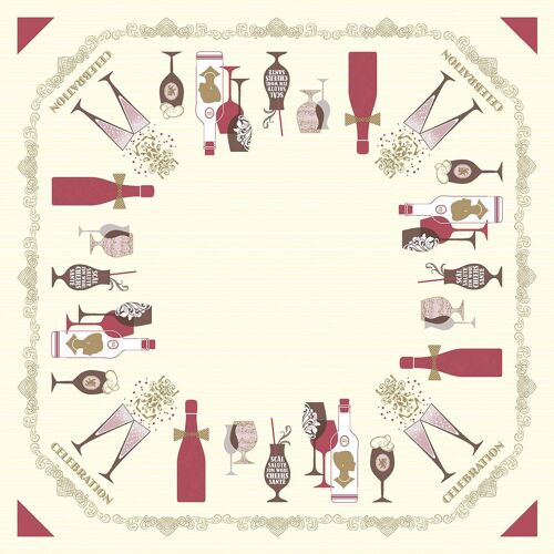 Tischdecke Celebration in Champagner-Bordeaux aus Linclass® Airlaid 80 x 80 cm, 20 Stück