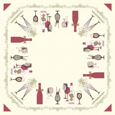 Tovaglia celebrativa color champagne-bordeaux in Linclass® Airlaid 80 x 80 cm, 20 pezzi