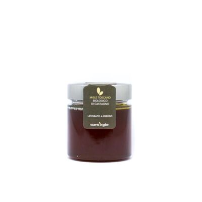 Raw and unfiltered organic chestnut honey