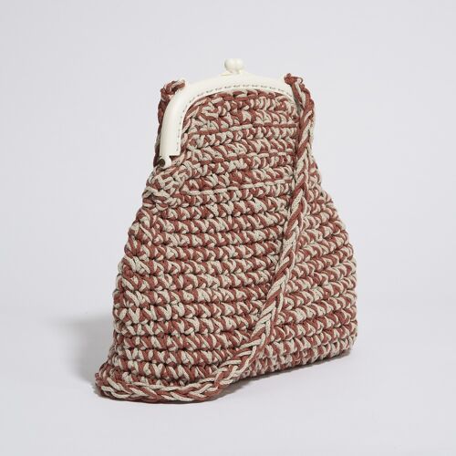 “Kiss me Mama” purse beige + terracotta