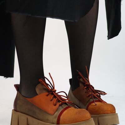 chaussures en cuir femme TOWSER ORANGE AW23 PAPUCEI