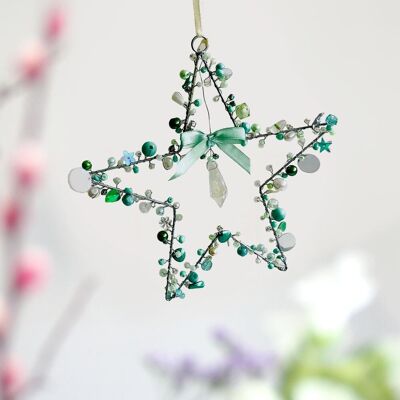 Decoration SPARKLE star 17 mint