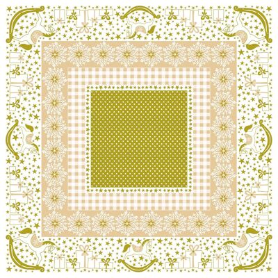 Nappe de Noël Calypso en beige doré en Linclass® Airlaid 80 x 80 cm, 20 pièces