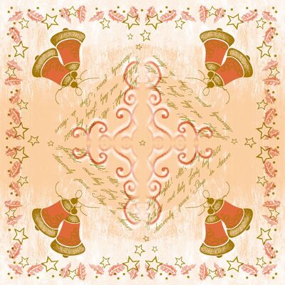 Christmas tablecloth Harmony in apricot from Linclass® Airlaid 80 x 80 cm, 20 pieces
