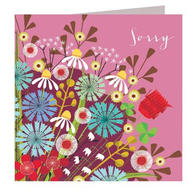 WO26 Florale Grußkarte mit Aufschrift „Sorry“