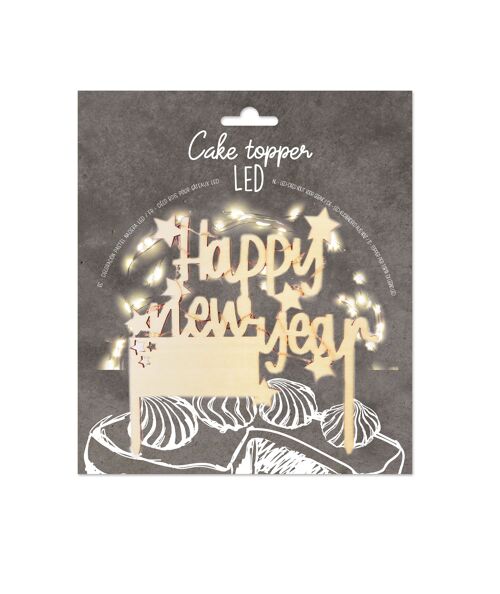 Cake topper led Happy New Year
