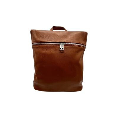 GRAZIELLA GRAINED LEATHER BACKPACK CAMEL