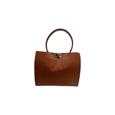 BEATRICE GRAINED LEATHER HAND BAG CAMEL