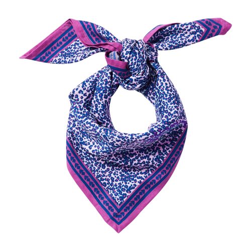 Foulard imprimé "Léopard" Savane Bleu Cassis Enfant