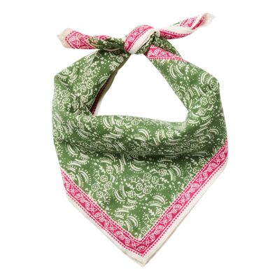Grasgrüner Schal mit Bandana-Print für Kinder