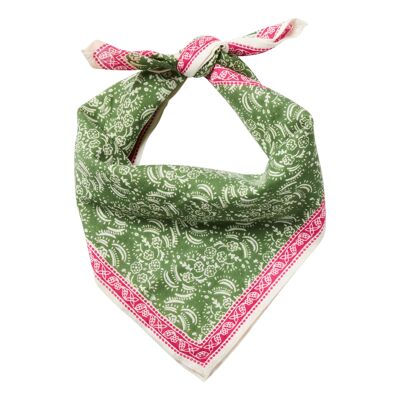 Children's Grass Green Bandana Print Scarf