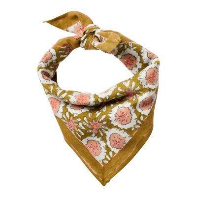 "Indian Flowers" Printed Scarf Margotte Olive Child