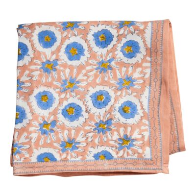 Foulard con stampa "Fiori Indiani" Margotte Siena