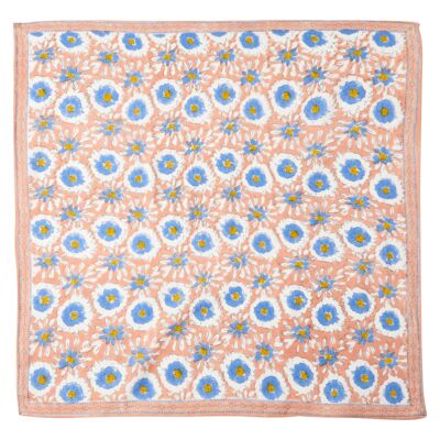Foulard con stampa "Fiori Indiani" Margotte Siena