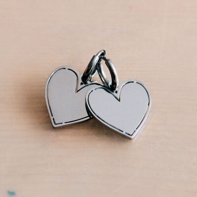 Stainless steel earrings with closed heart - silver