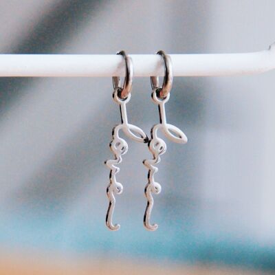 Boucles d'oreilles en acier inoxydable avec LOVE - argent