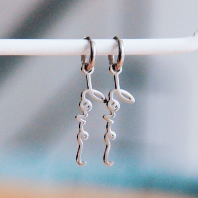 Stainless steel earrings with LOVE - silver