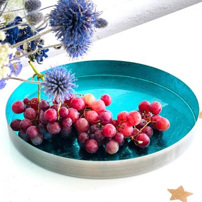 Decorative plate/tray Metallic Shine turquoise