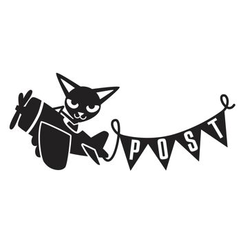 Tampon en bois adorable pilote de chat pour courrier et enveloppes personnalisés 2