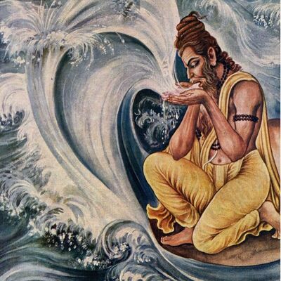 Impresión hindú vintage - Visakantha (Shiva)