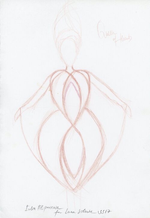 Queen of Hearts' drawing by Iulia Filipovscaia