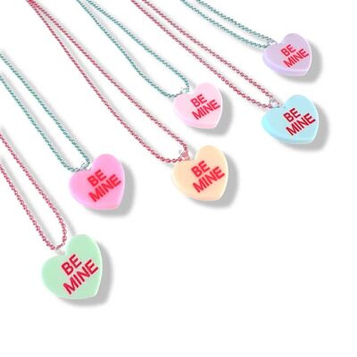 Pop Cutie Conversation Heart Necklace "Be Mine"