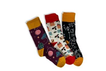 Cool Socks Femmes/Hommes - 3 paires dans une boîte-cadeau W 4