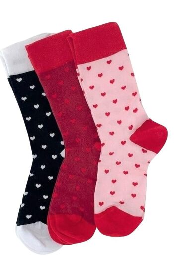 Chaussettes femme en coffret cadeau - 3 paires d'Amour 3