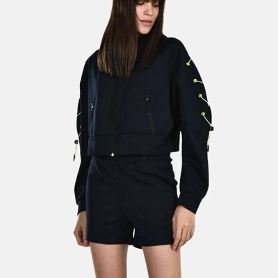 Shorts & Jacket with Hood - Navy Blue